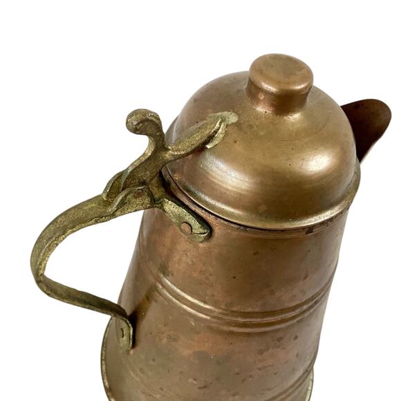 Vintage Copper Pitcher With Hinged Lid - Picture 6 of 6